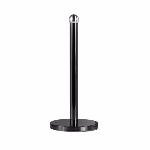 Innoteck Freestanding Stainless Steel Kitchen Paper Towel Holder with Non-Slip Base, Black
