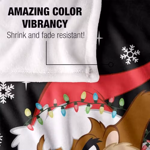 LOGOVISION Looney Tunes Taz Christmas Lights Super Soft Fleece Throw Blanket, Multicolour, W: 152 cm, D: 127 cm – 3