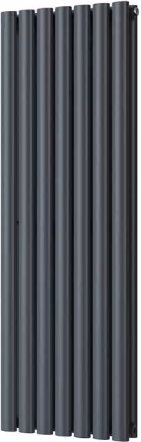 Omeara Anthracite Double Panel Vertical Radiator, W: 40.6 cm, H: 120 cm