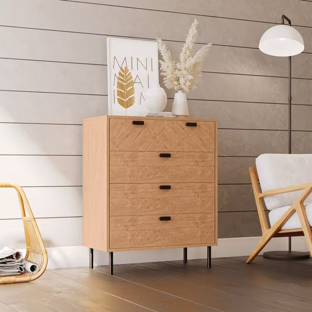 Seconique Modern 3 Plus 2 Drawer Chest in Brown and Black