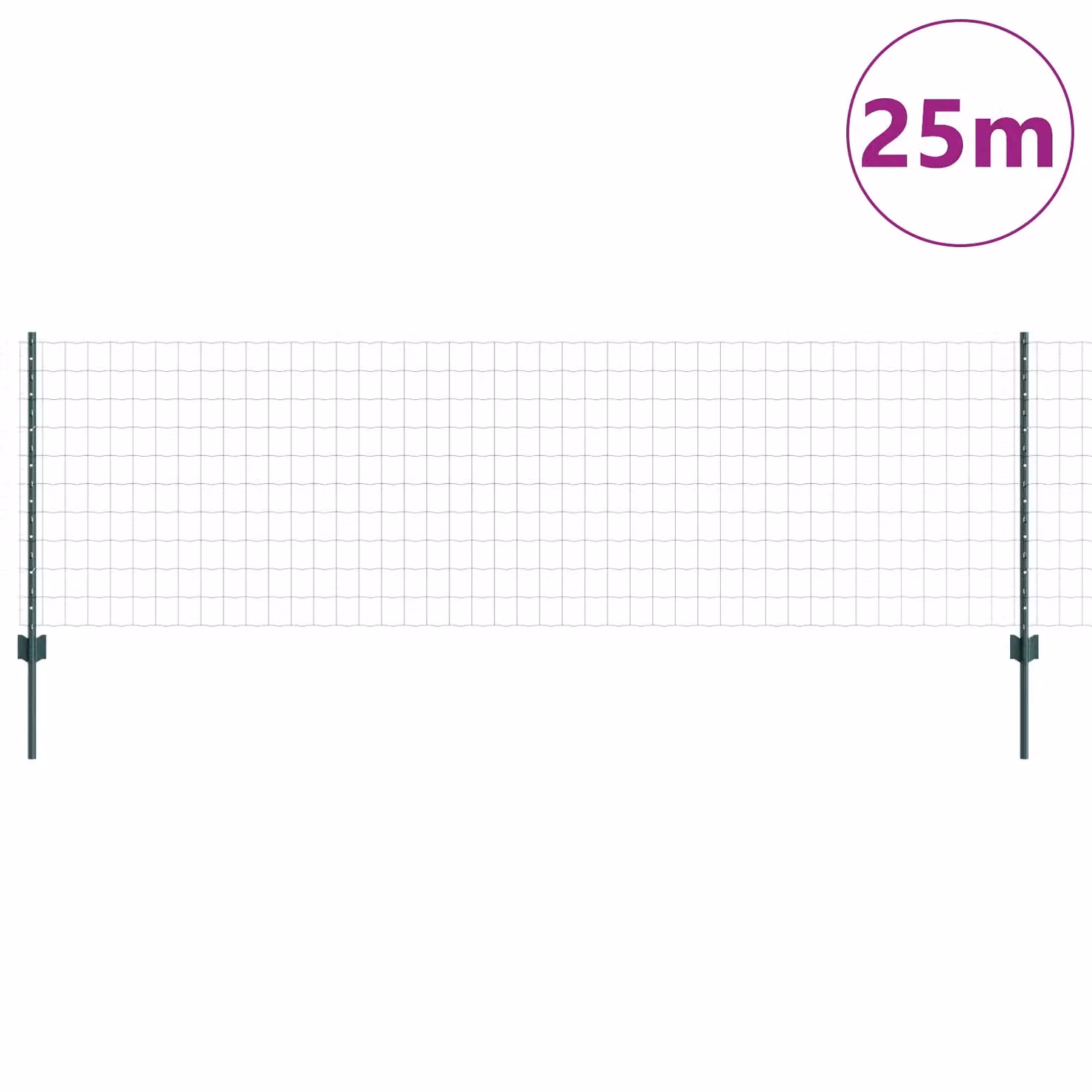Berkfield Home Garden Fence Set of 2, Green Steel, W: 25 m, H: 0.8 m – 2