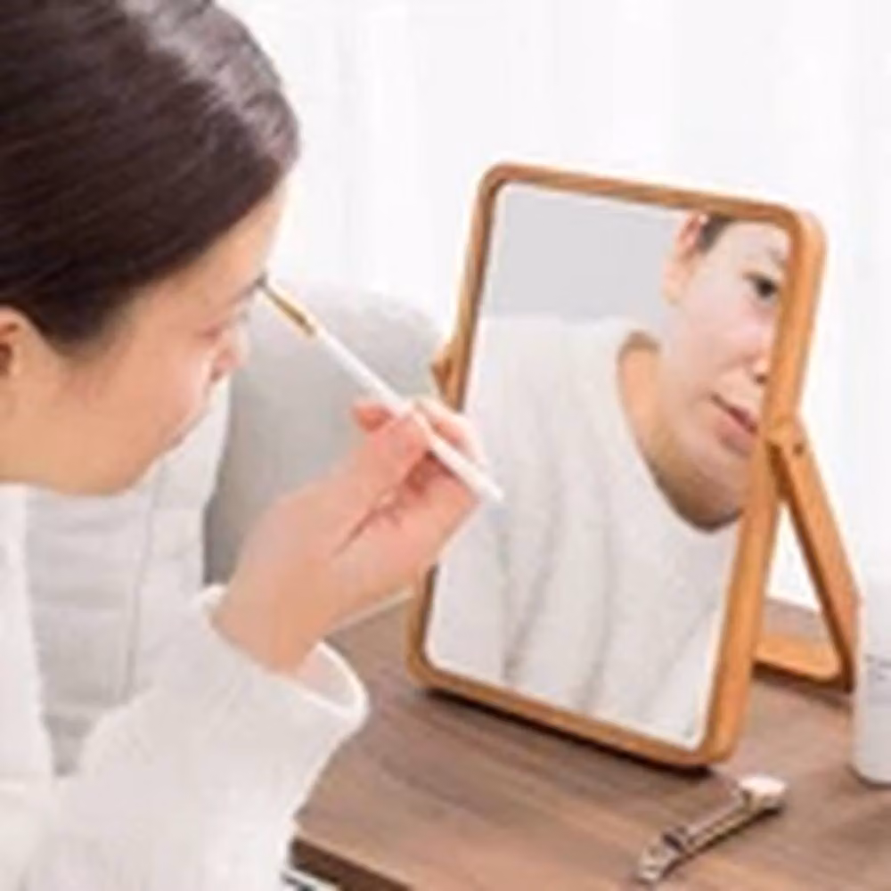 Havendro Rectangular Tabletop Vanity Makeup Mirror in Beige and Brown – 2