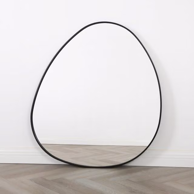 Anax Pebble Wall Mirror in Black, W: 110 cm, H: 90 cm