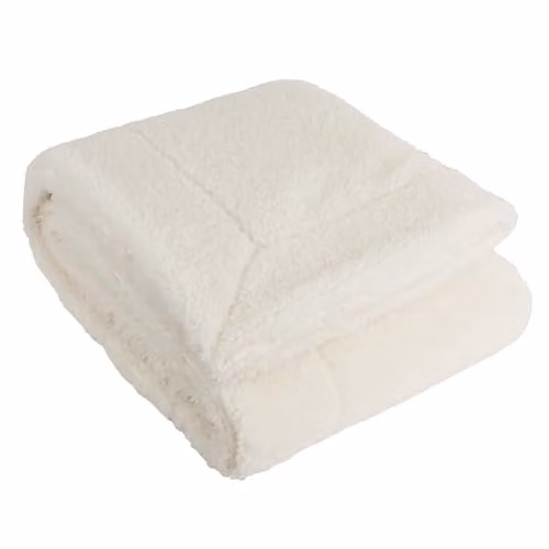 Yard Olann Faux Shearling Fleece Throw in Ecru, W/D/H: 130 x 180 cm