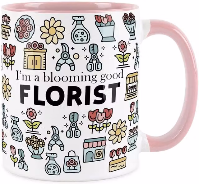 Purely Home Floral Pink Ceramic Mug for Adults