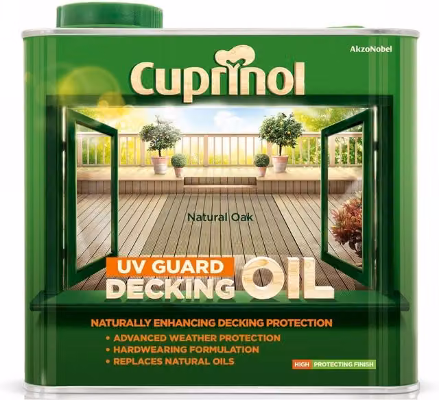 Cuprinol UV Guard Decking Oil in Natural Oak