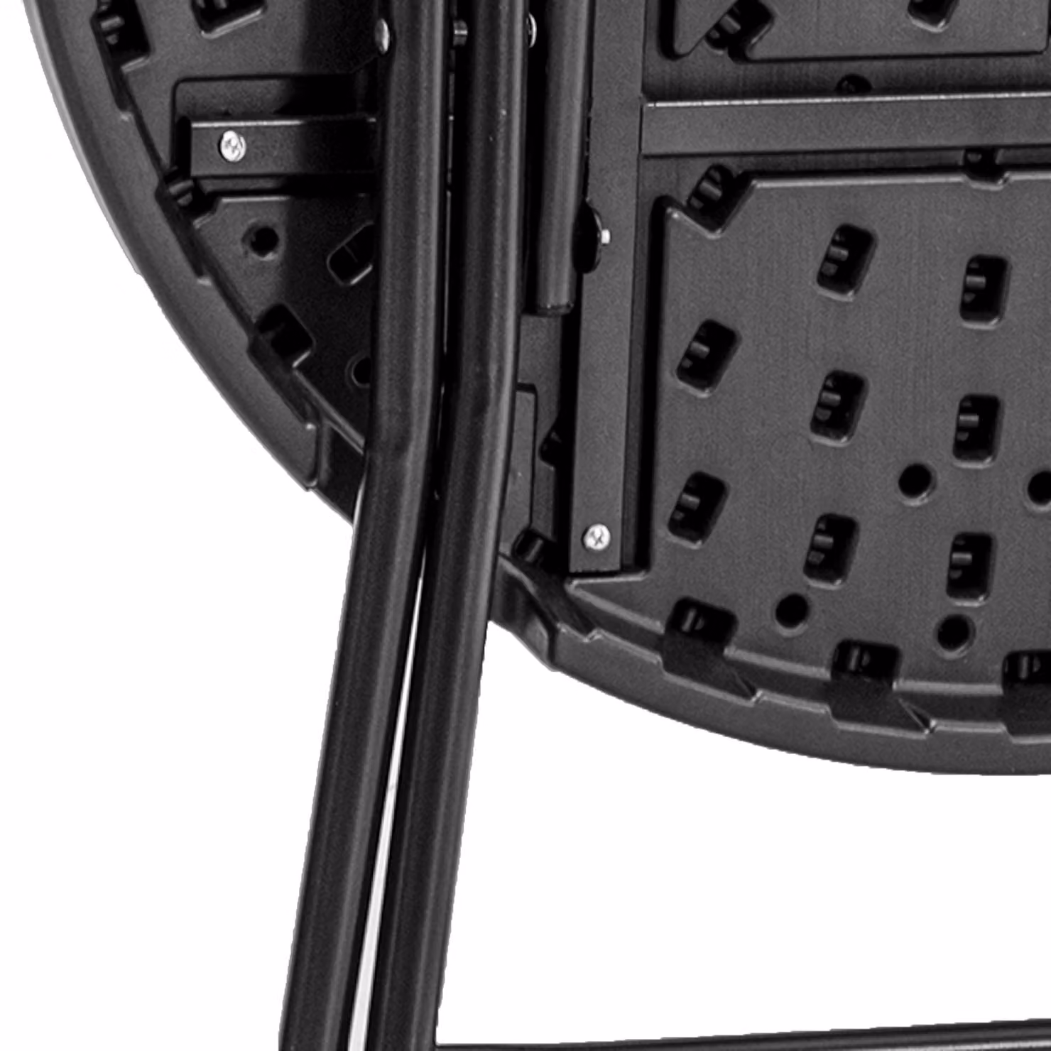 Outsunny Foldable Round Garden Dining Table for 4, Dark Grey, W/D/H: 80 x 80 x 73 cm – 7