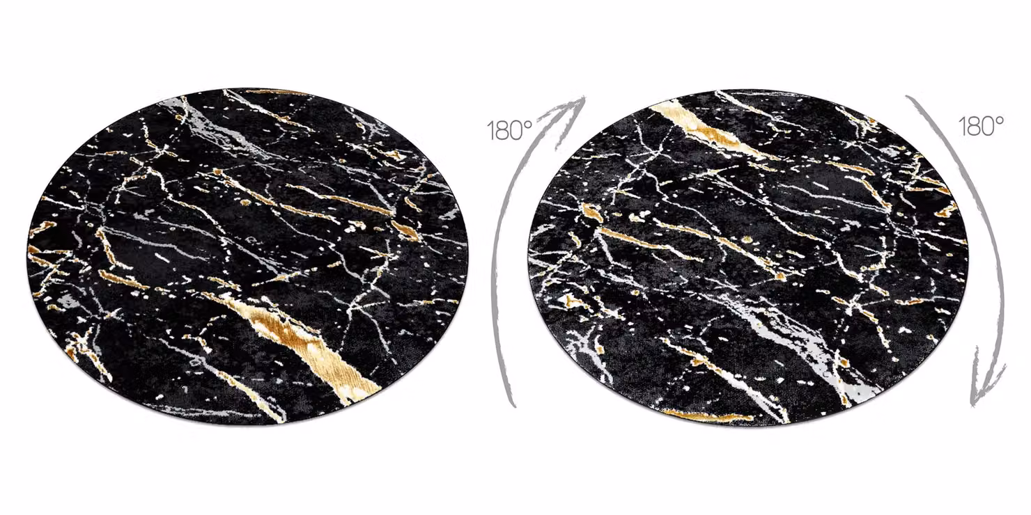 RugsX Allure Round Geometric Rug in Black, Diameter: 150 cm – 2
