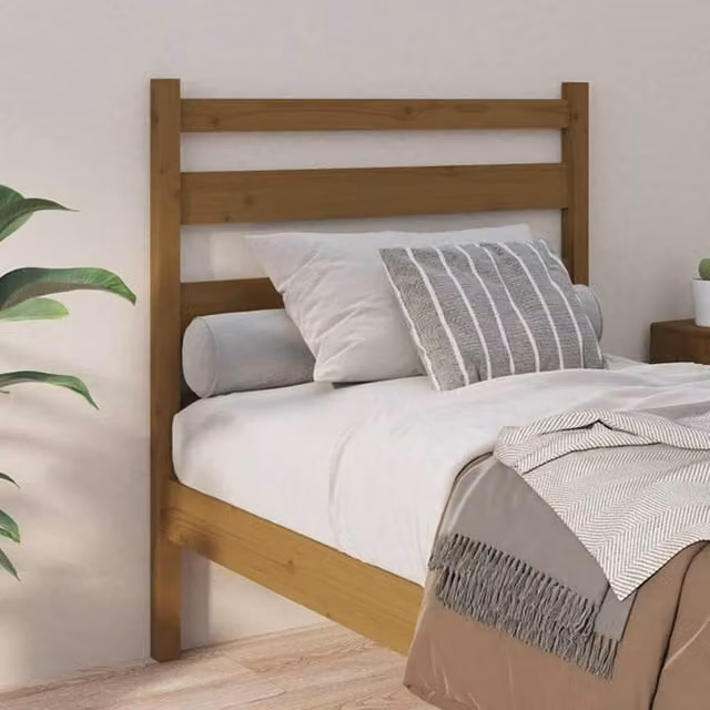 Berkfield Home Beautiful Bed Headboard in Honey Brown Solid Pine, W/D/H: 81 x 4 x 100 cm