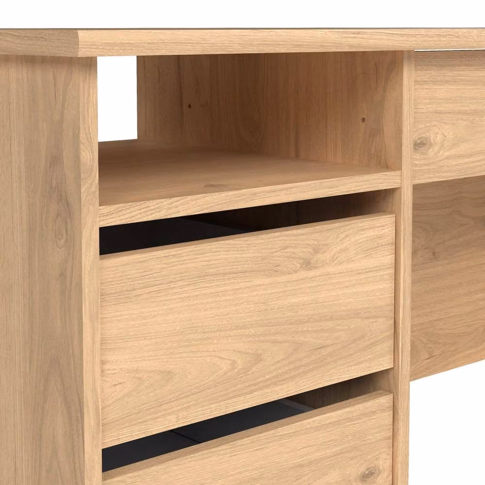 Wyld Haus Billabong Jackson Hickory Oak 4 Drawer Office Desk in Natural Brown – 2