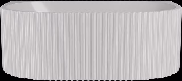 Balterley Contemporary Back To Wall Freestanding Oval Acrylic Bath with Ribbing, White, W: 170 cm, D: 78 cm
