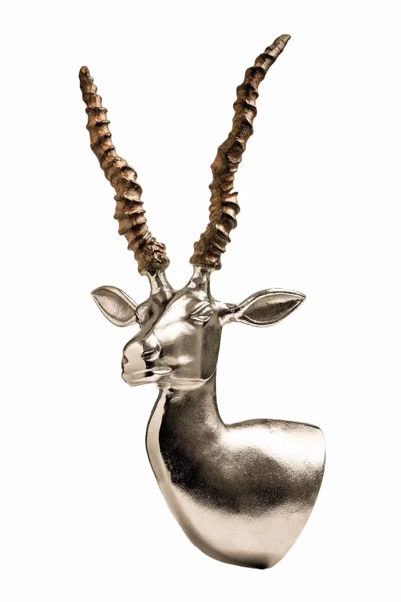 Orsina Gazelle Wall Mountable Metal Sculpture in Silver – 2