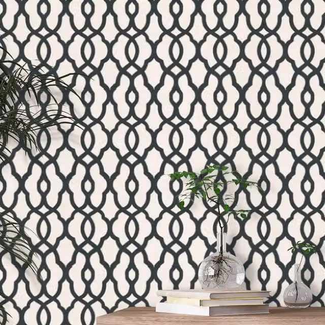 Prestigious Textiles Modern Geometric Abstract Vinyl Wallpaper in Anthracite, Grey and White