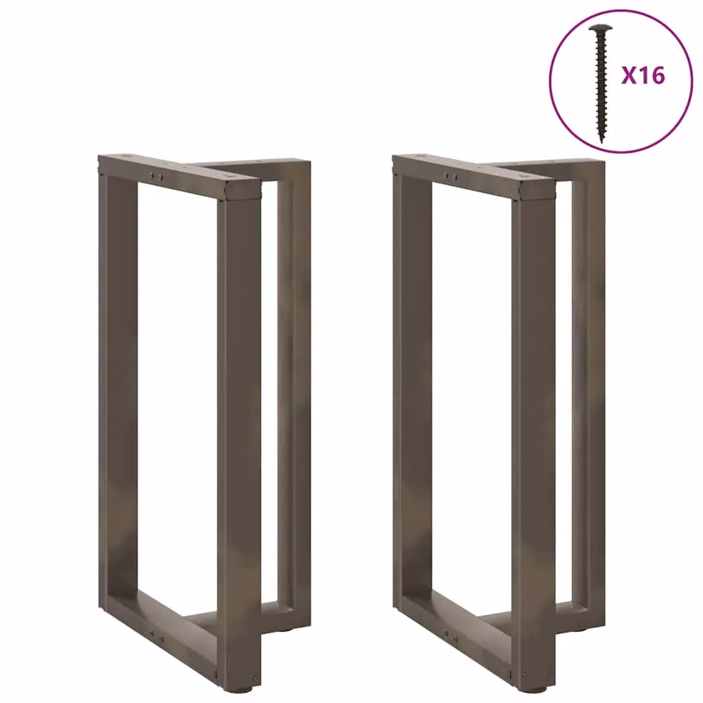 Berkfield T-Shaped Home Bar Table Legs, 2 Piece Set, Black Matt Steel, W: 60 cm, D: 35 cm, H: 100-101 cm – 2