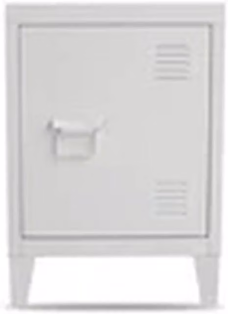 Kelvenix White Lockable Metal Storage Cabinet for Bedroom or Home Office W/D/H: 50 x 30 x 40 cm
