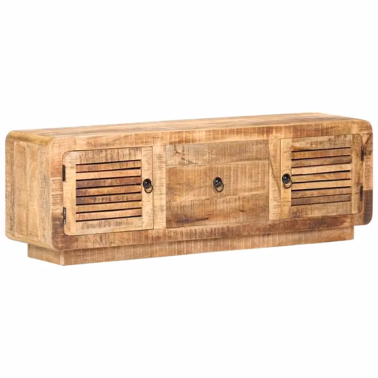Berkfield Home Classic TV Cabinet in Brown Rough Mango Wood, W/D/H: 120 x 30 x 40 cm
