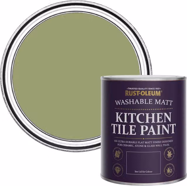 Rust-Oleum Kitchen Tile Paint in Matt Finish, Familiar Ground Green, 750ml