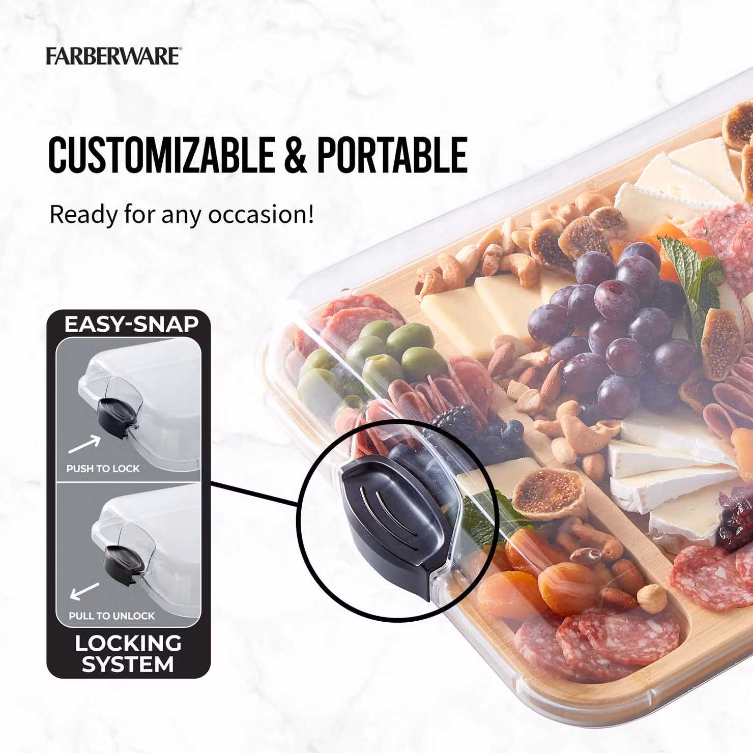 Farberware Build-a-Board Bamboo Rectangular Board, Brown, W: 30.5 cm, D: 40.5 cm, H: 1.0 cm – 7