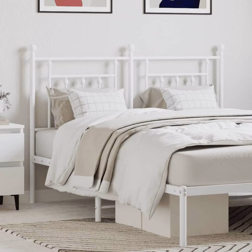 Berkfield Home Classic Metal Headboard in White, 150 cm – 2