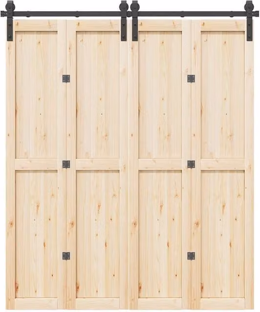 Berkfield Home Sliding Door Hardware Kit, Matt Black Steel, 183 cm – 1