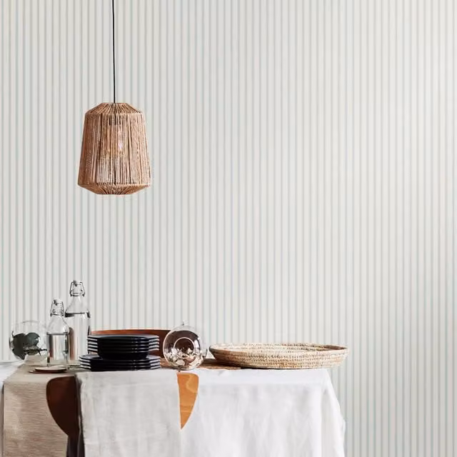 Hoopla Walls Blue Abstract Striped Minimalist Wallpaper