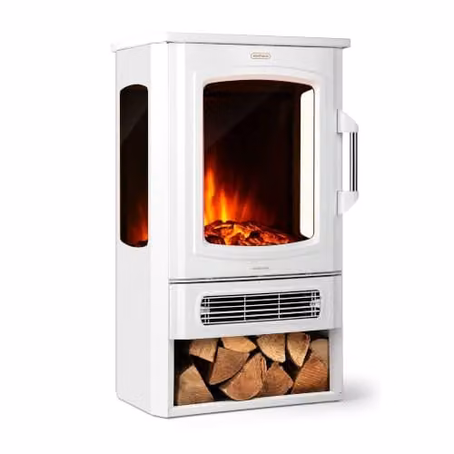 VonHaus 2000W Electric Log Burner in White, W/D/H: 74.5 x 32 x 32 cm – 1