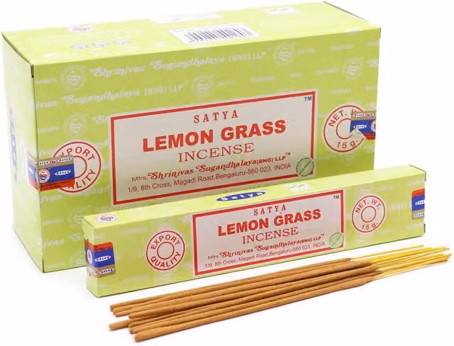 Satya Energising Lemongrass Incense Sticks, Green