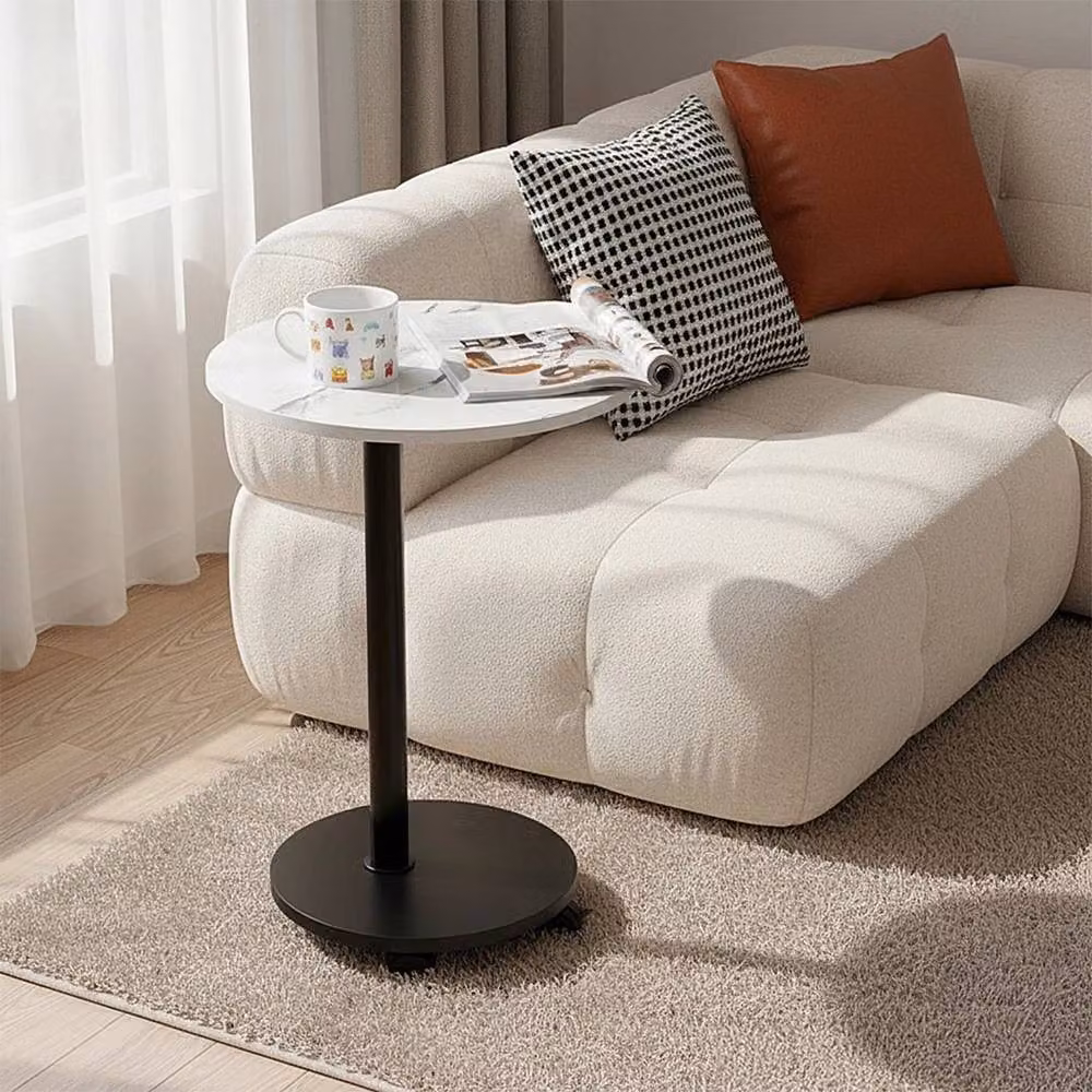 EONLION White Marble Round Sofa Side End Table – 3