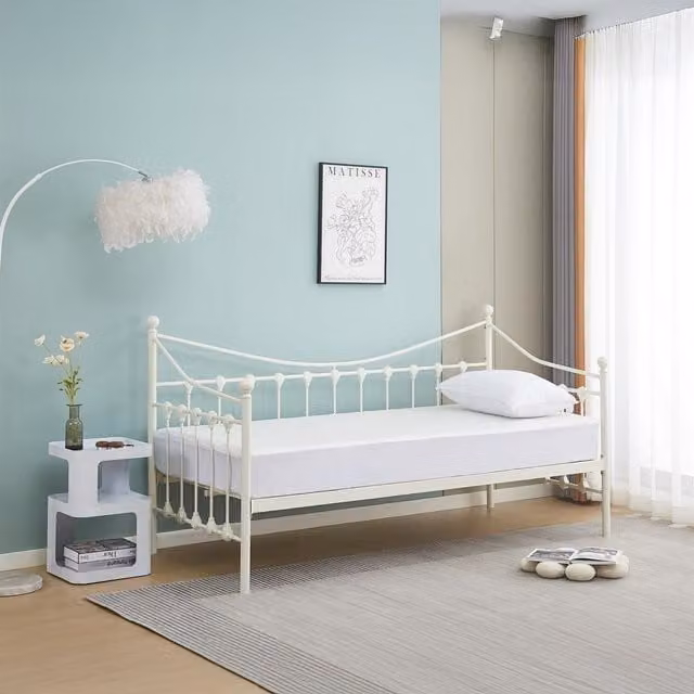 Kosy Koala White Metal 3ft Single Daybed Trundle Frame W/D/H: 90 x 190 cm