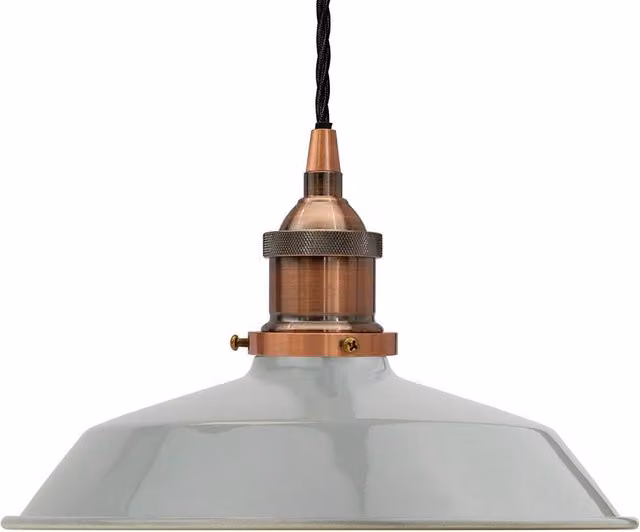 SE Home Trinity Small Metal Pendant Light in French Grey and Antique Copper