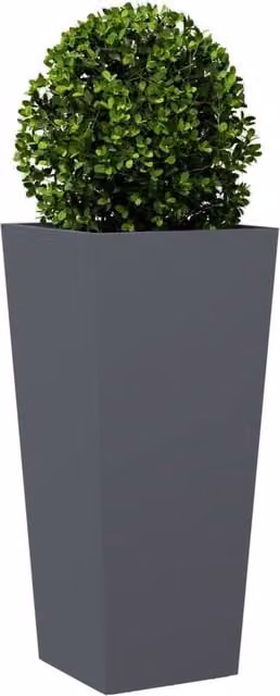 Berkfield Home Durable Steel Garden Planter Tub in Anthracite, W/D/H: 35 x 35 x 75 cm