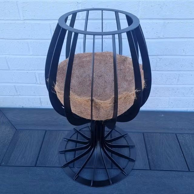 Laser Hut Black Steel Wine Glass Planter Tub