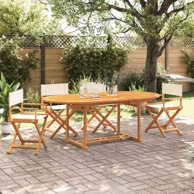 Berkfield Home 4 Piece Folding Acacia Wood Garden Chairs in White – 1
