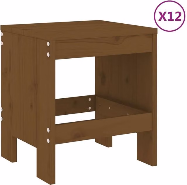 Berkfield Home Beautiful 13 Piece Garden Dining Set in Honey Brown Solid Pine Wood