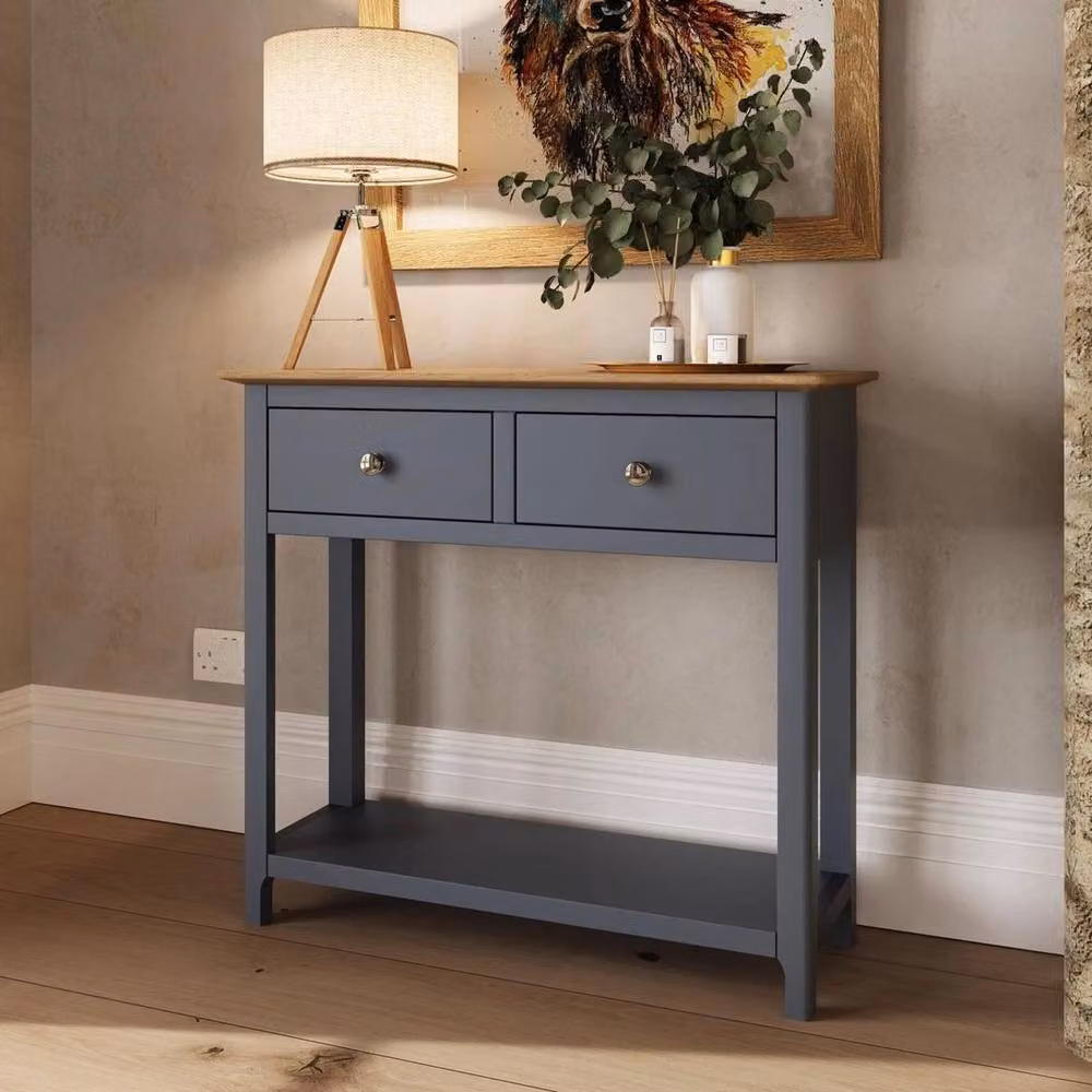 KORVIXA 2 Drawer Console Table in Grey – 3