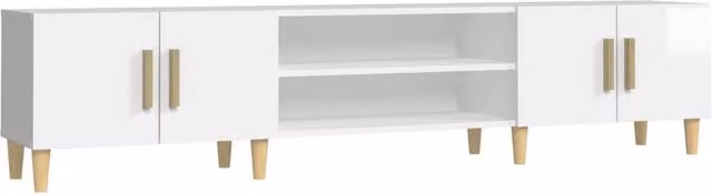 Berkfield Home High Gloss White TV Cabinet W/D/H: 180 x 40 x 31.5 cm – 1