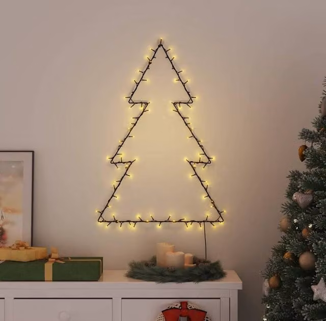 Berkfield Home Christmas Tree Silhouette LED Lights, 115 LEDs, Warm White, Black – 1