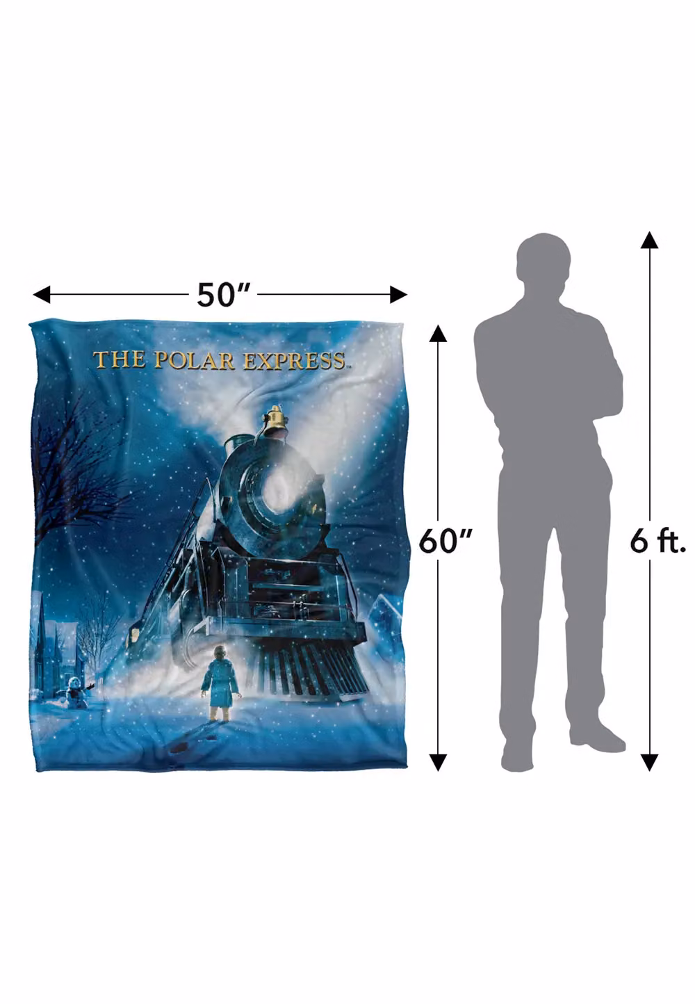 Warner Brothers Polar Express Silky Touch Super Soft Throw Blanket, White, W: 152 cm, D: 127 cm – 3