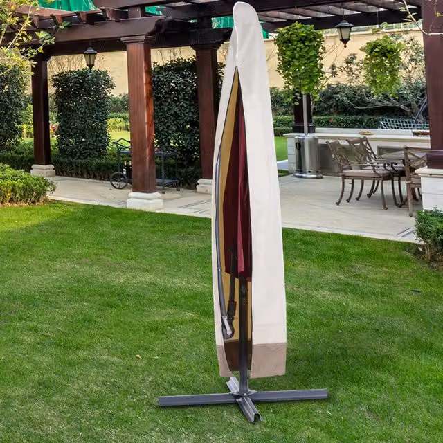 Outsunny Beige Polyester Outdoor Parasol Cover