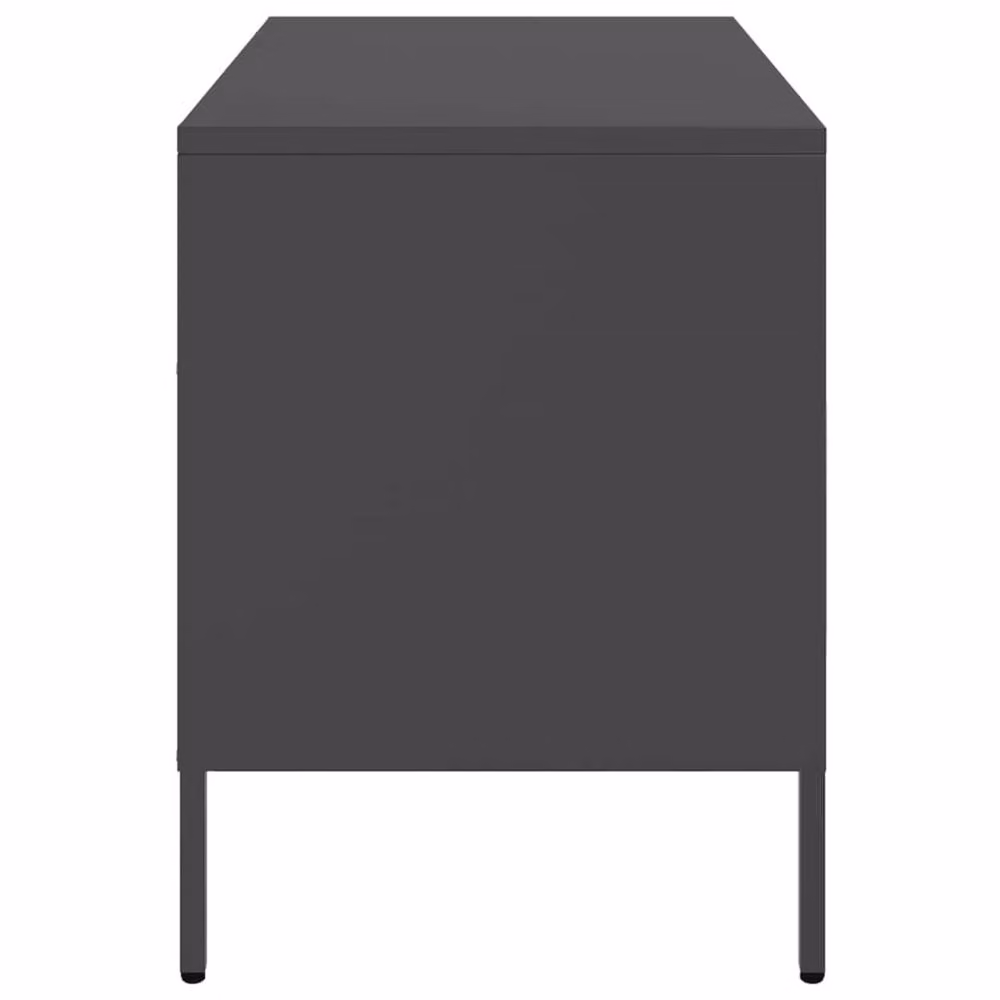 Berkfield Home Set of 2 Black Metal TV Cabinets, W/D/H: 68 x 39 x 50.5 cm – 5