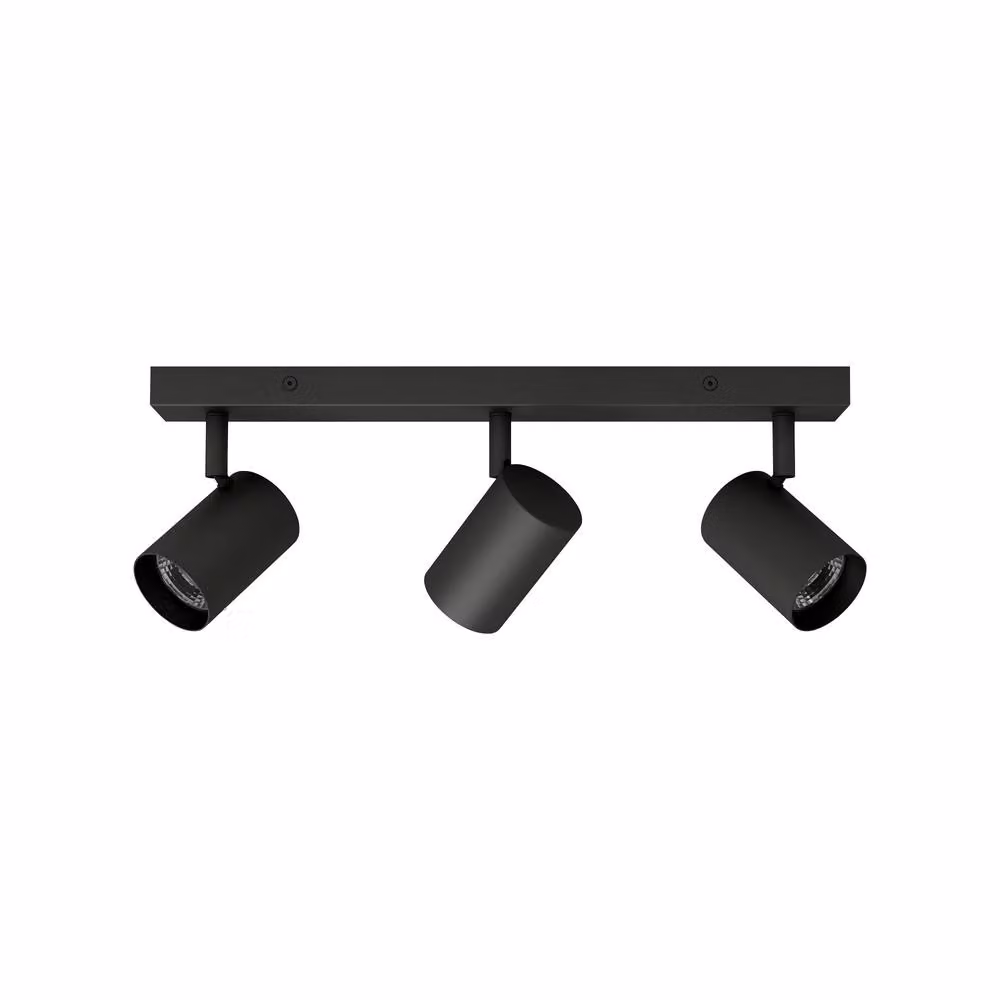 First Choice Lighting Eden Set of 2 Black Metal 3 Light Adjustable Dimmable Spotlight Bars for Bathroom, Kitchen or Hallway – 2