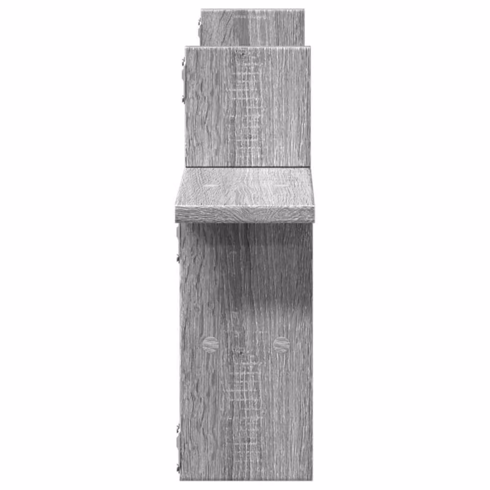Berkfield Home Wall Mounted Shelves, 2 Piece Set in Grey Sonoma, W/D/H: 38 x 12 x 38 cm – 2