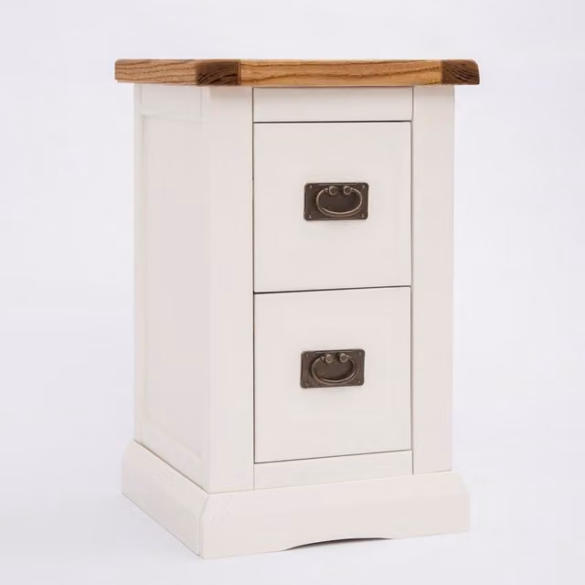 Cabinet Bits Cosenza 2 Drawer Petite Bedside Cabinet in White