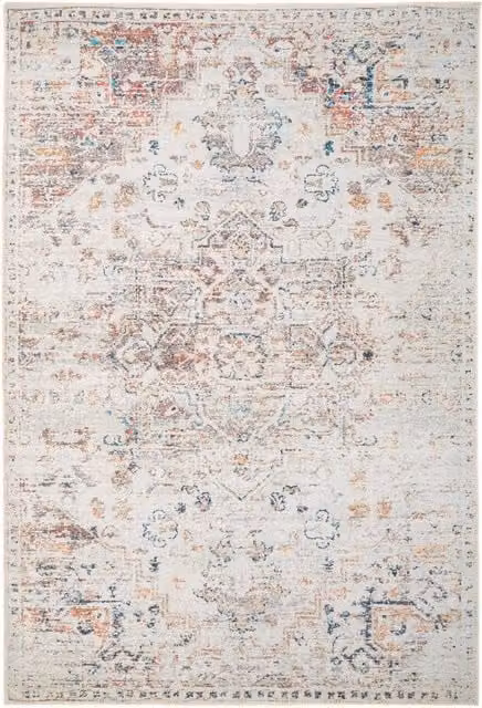 Kukoon Ivory Beige Traditional Flatwoven Oriental Area Rug for Living Rooms and Hallways, W: 160 cm, L: 230 cm