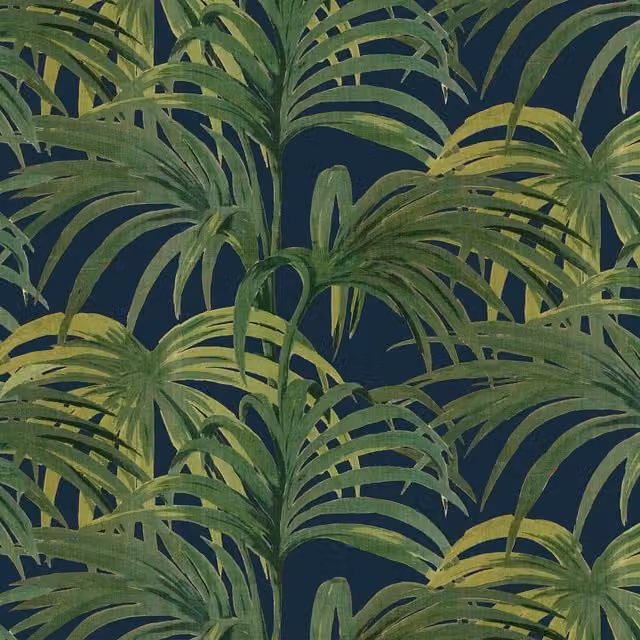 House of Hackney Palmeral Wallpaper Sample in Midnight and Green