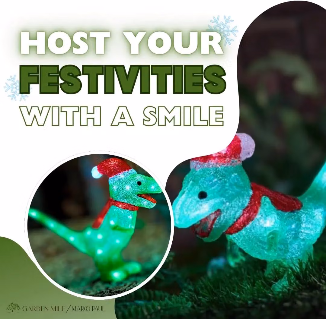 Marco Paul Dinosaur Christmas Lights - Green Novelty LED Battery Operated Lights – 5