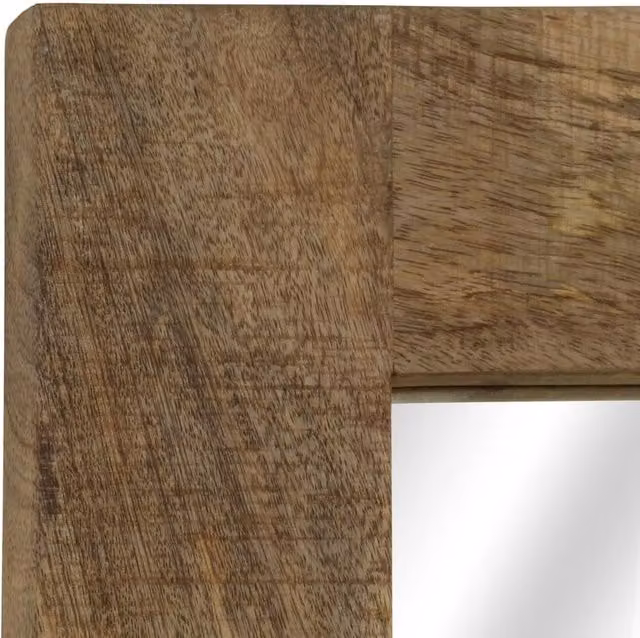 Berkfield Home Rectangular Wall Mirror in Brown Solid Mango Wood, W: 50 cm, H: 80 cm – 1