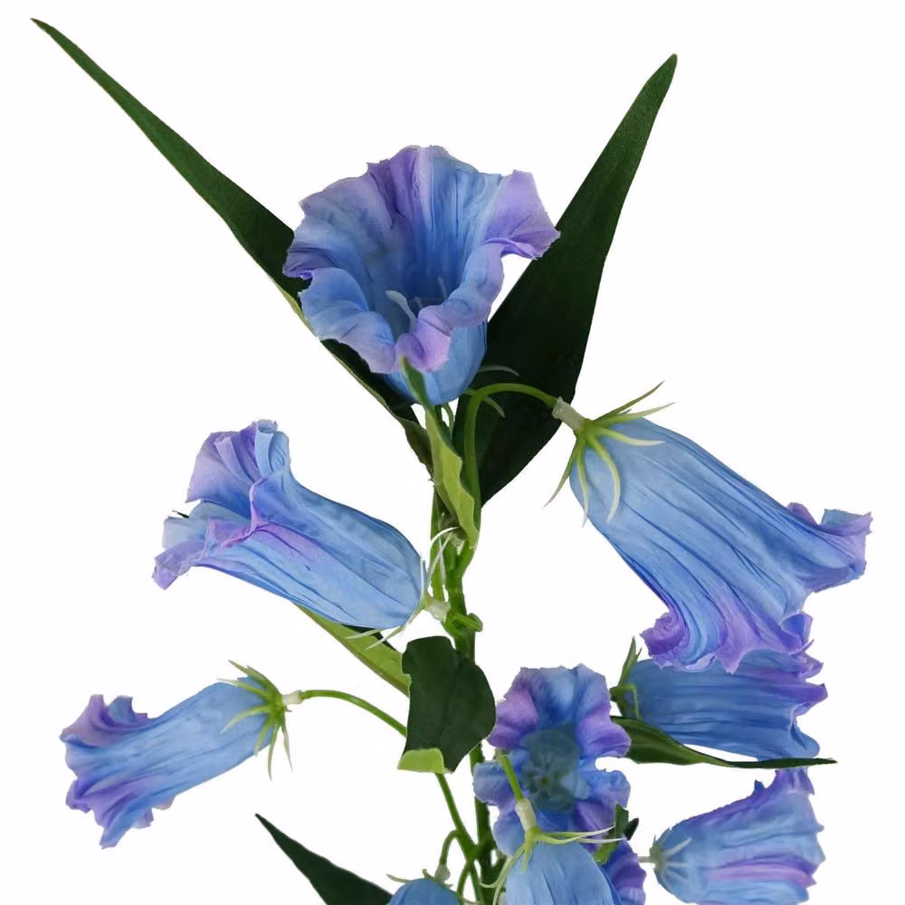 Leaf Botanik Blue and Green Artificial Trumpet Flower Stems, Pack of 6, Height: 100 cm – 2