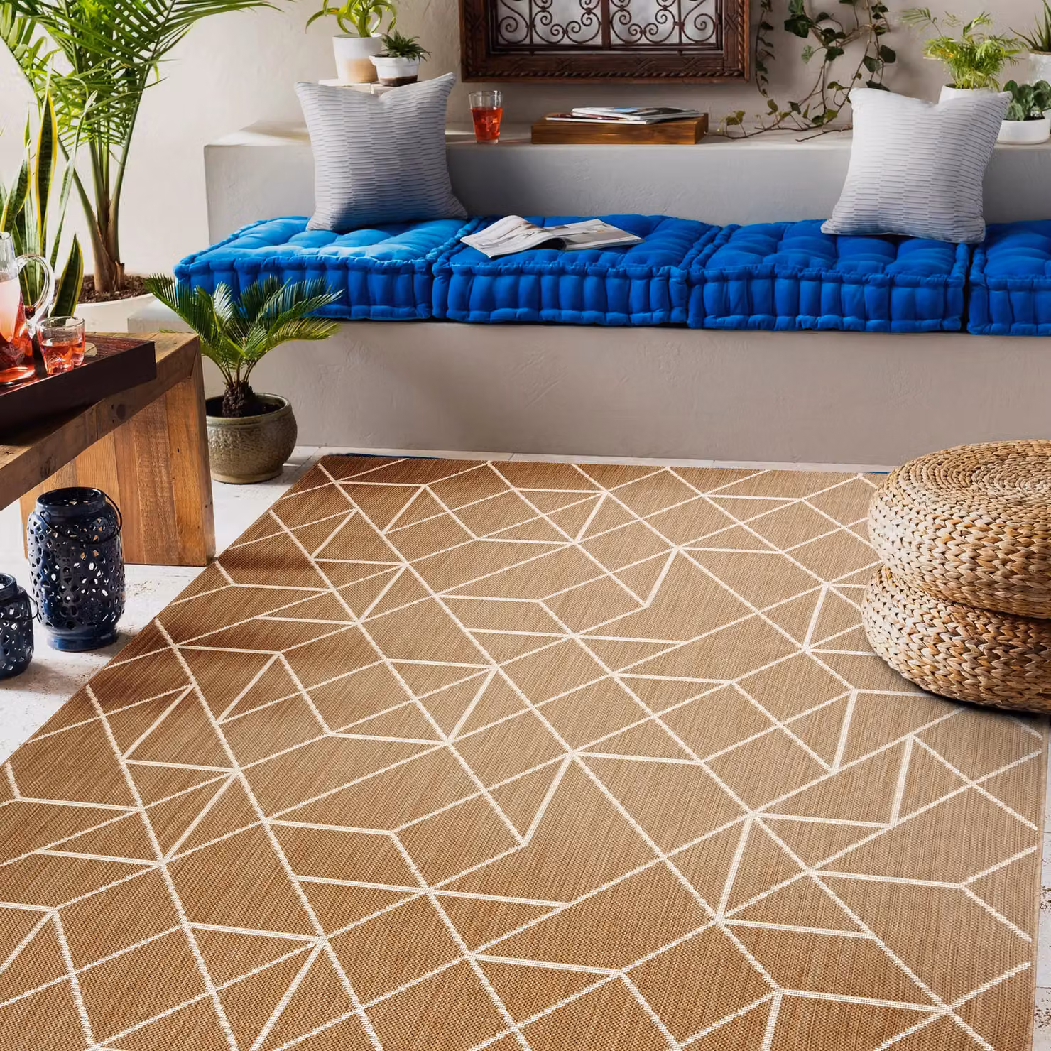 RugsX Beige Flat Weave Rectangular Rug, W: 120 cm, L: 170 cm – 2