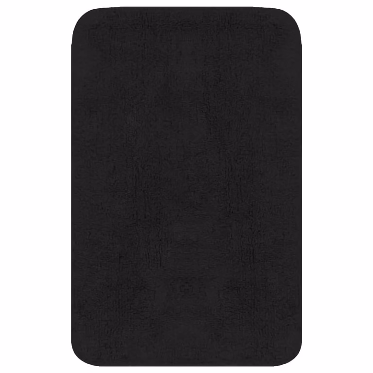 Berkfield Home 2 Piece Anthracite Cotton Bathroom Mat Set with Non-Slip Backing
